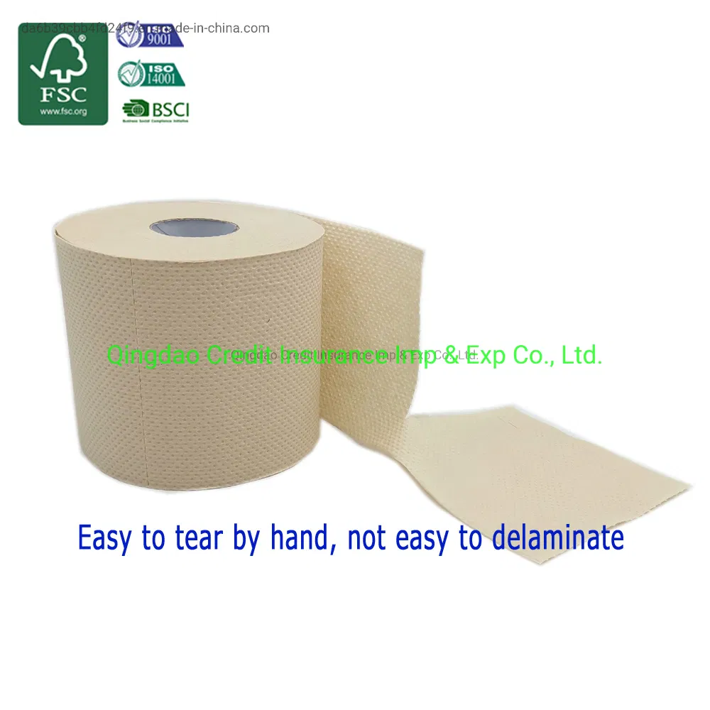 100% Eco-Friendly Excellent Unbleached Natural Color Bamboo Pulp Toilet Paper