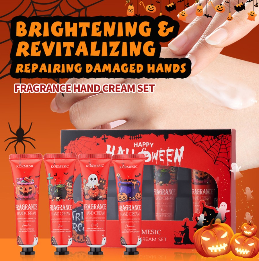 Mini and Natural Hands Soft Lotion Halloween Fragrance Hand Cream Christmas Hand Cream Moisturizing Hand Cream Whitening Halloween Hand Cream Set for Gift