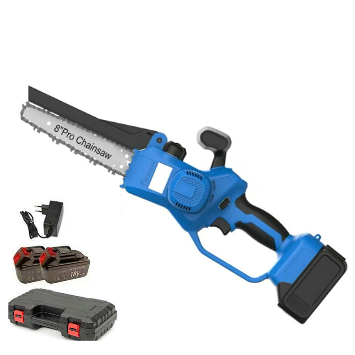 Aluminum Gearbox High Speed Brushless 21V Professional Battery Hand Chainsaw 8inch Garden Chain Saw