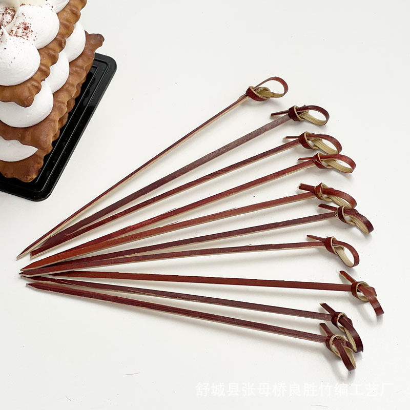 Wholesale Disposable Bamboo Knot Pick Skewers for Birthday Fruit Skewer Knot Skewer
