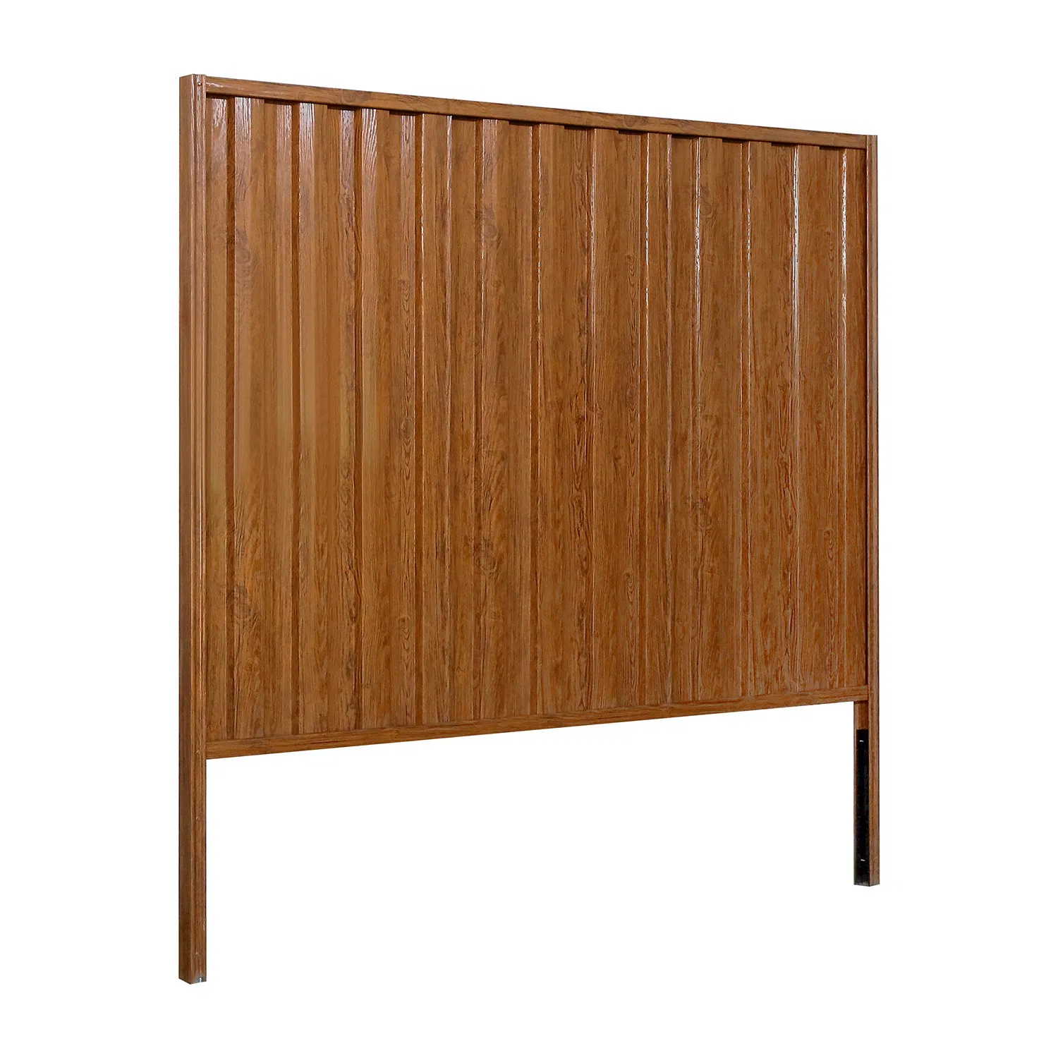 Black White Wood-Grain Privacy Sheet Metal Fence