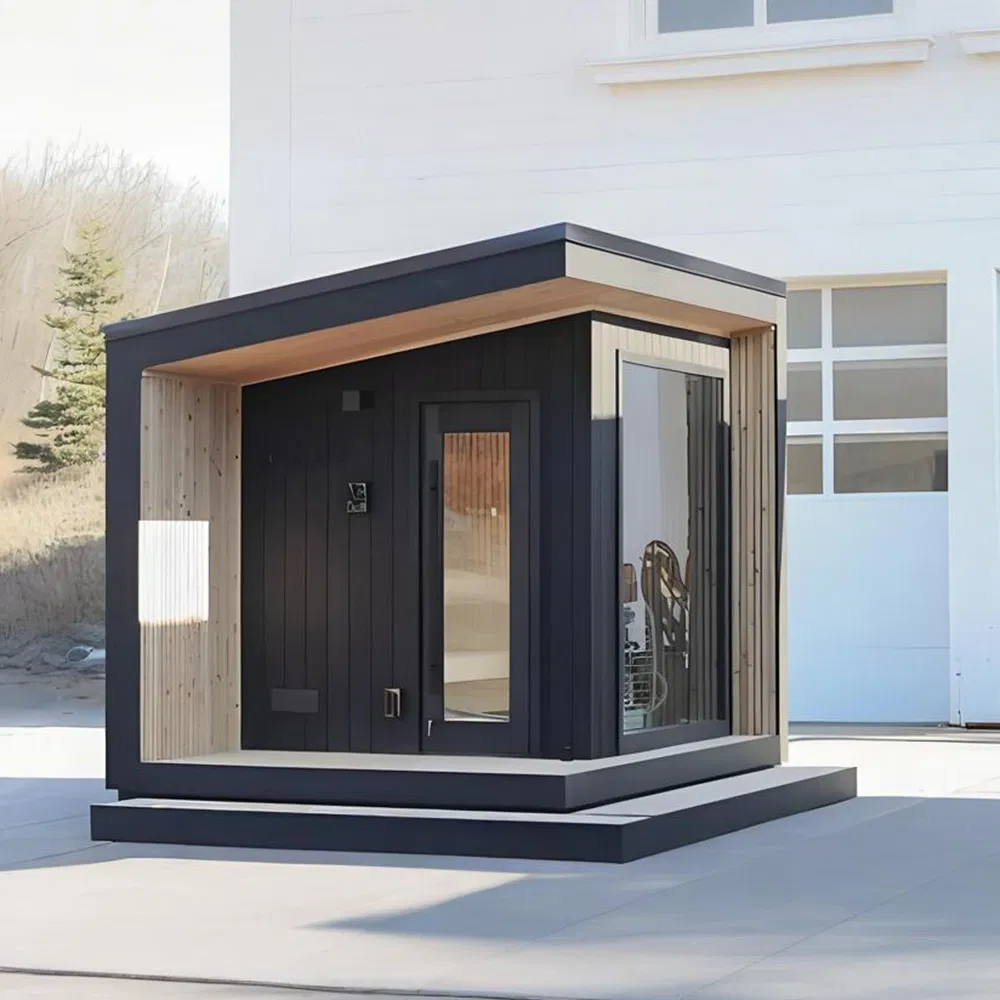 Size of Traditional Steam Panoramic Sauna Outside The Gym or Garden