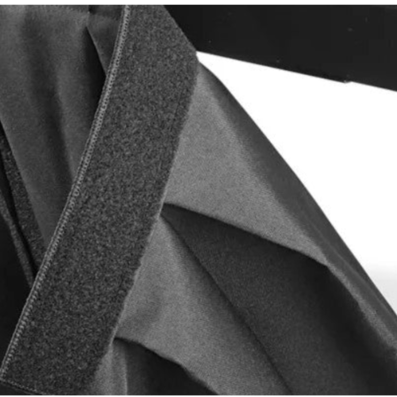 High-Quality Inherently Fire Resistant Black Table Skirt for Celebration/Event/Wedding