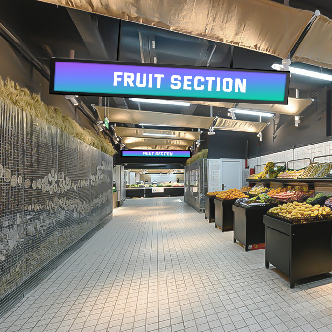 Широкоформатный LCD дисплей 28.6 дюймов для рекламы на полке