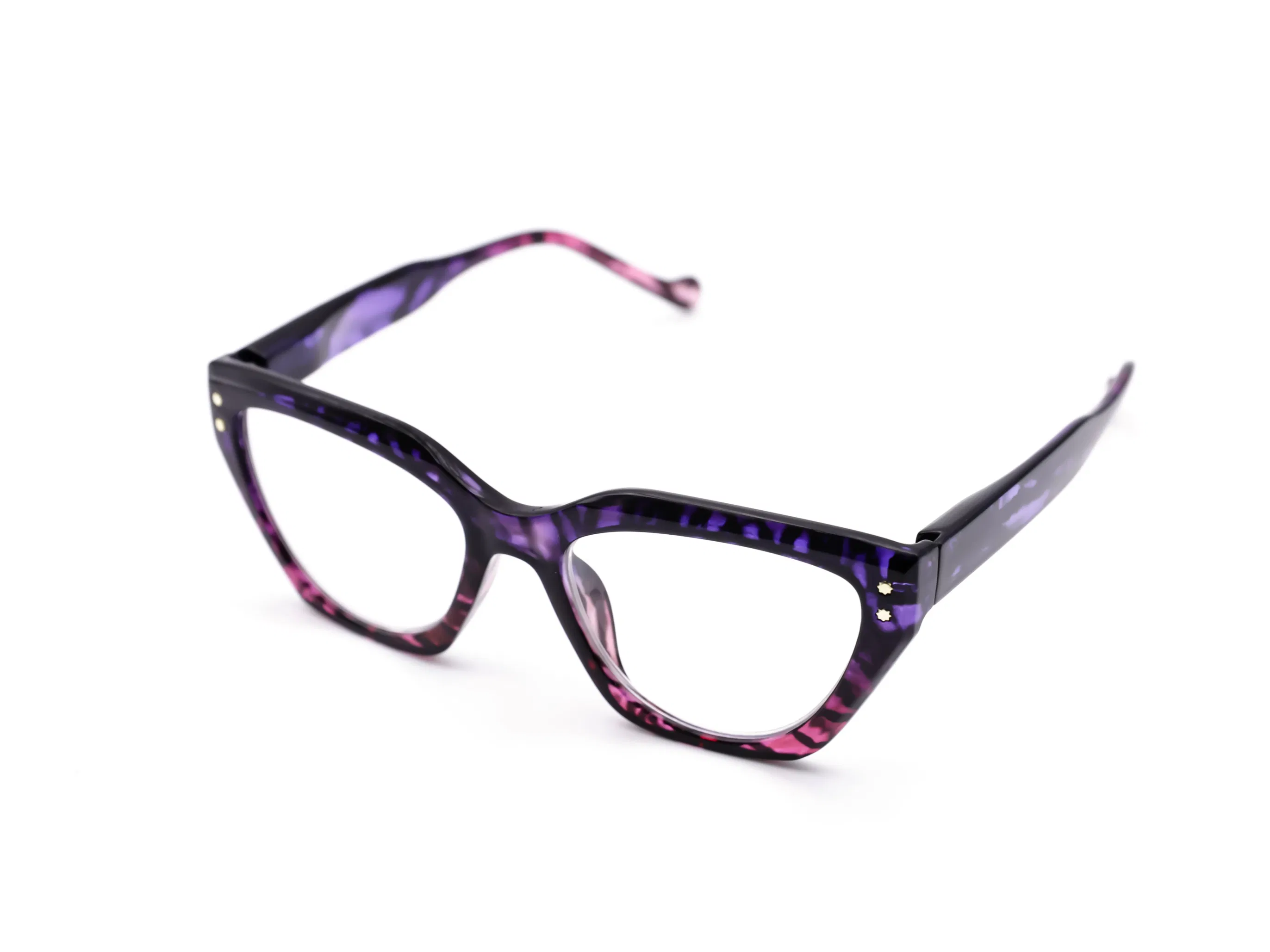 High Quality Cat-Eye Type PC Reading Glasses with Flower Rivets