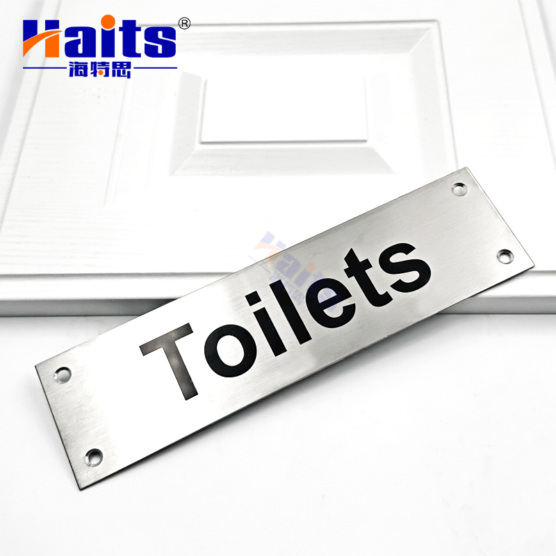 Square Stainless Steel Toilet Door Signage Restroom Door Plaque China Factory Supplier