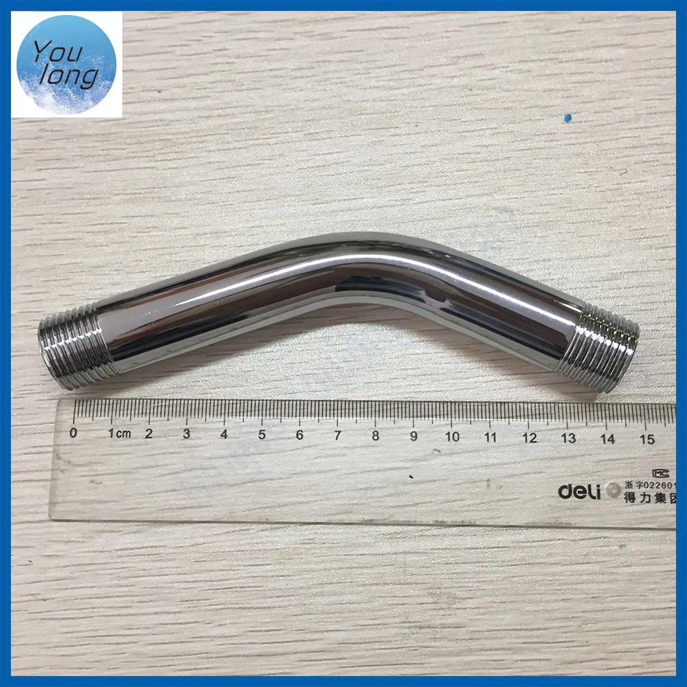 Chrome Steel Shower Head Arm Wall Mounted Rainfall Shower Head Arm