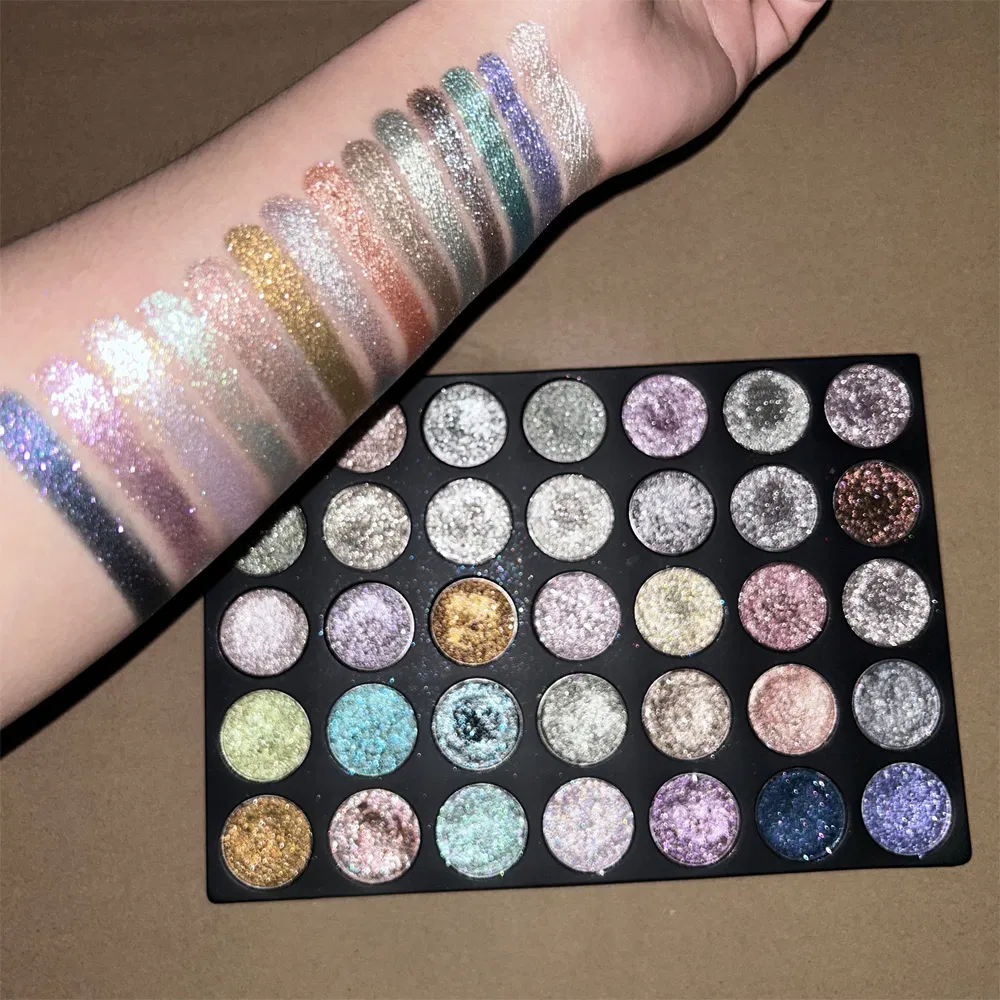 Shimmer Diamond Glowing Makeup Metallic Eye Shadow Palette Holographic Glitter Matte Eyeshadow