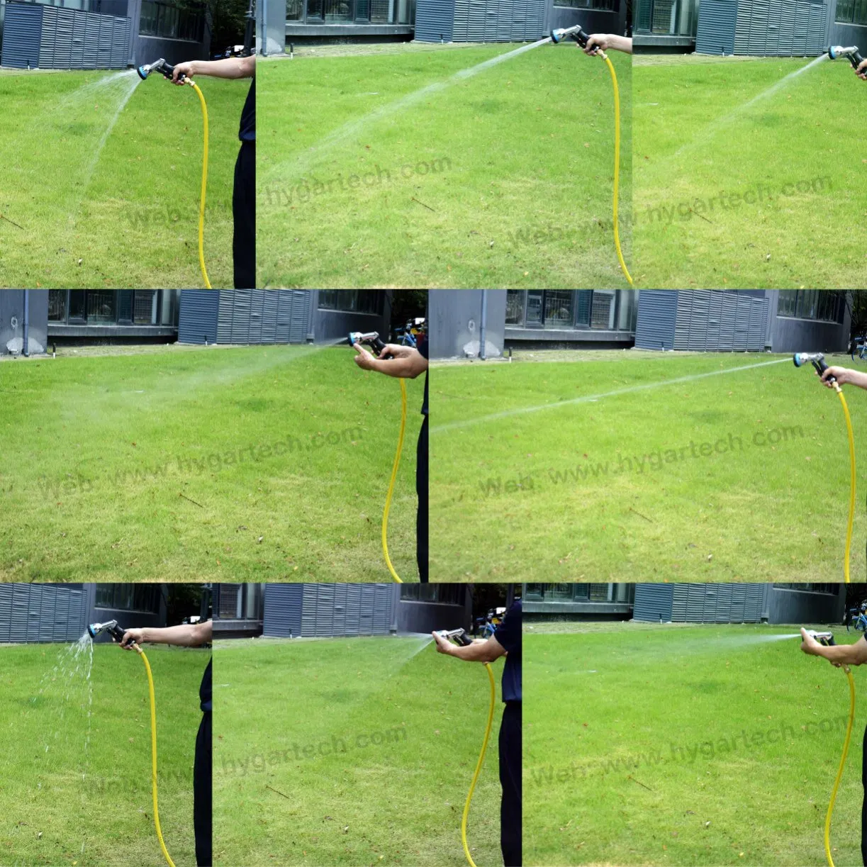 Metal 8-Model Garden Hose Nozzle Down Pressure Washer Gun W Front Trigger Handle Control