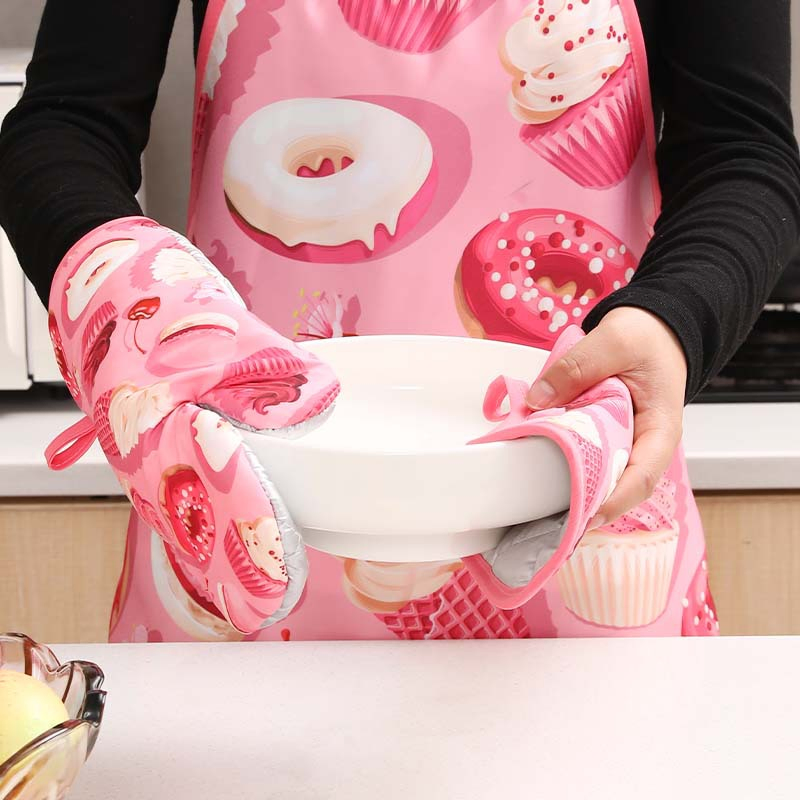 Heat-Insulating Gloves, High-Temperature Resistant and Anti-Scalding Gloves, Anti-Slip Oven and Microwave Oven Gloves