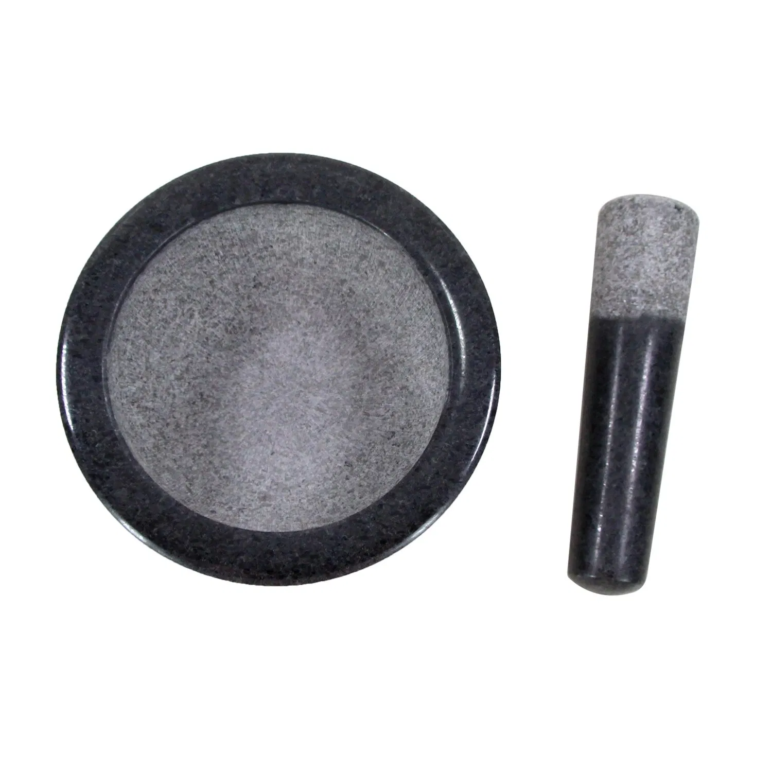 Stone Mortars and Pestles 15X8cm Cookwin Factory Price Polished Mortar with Granite Flail Dark Solid Granite Mortar with Pestle