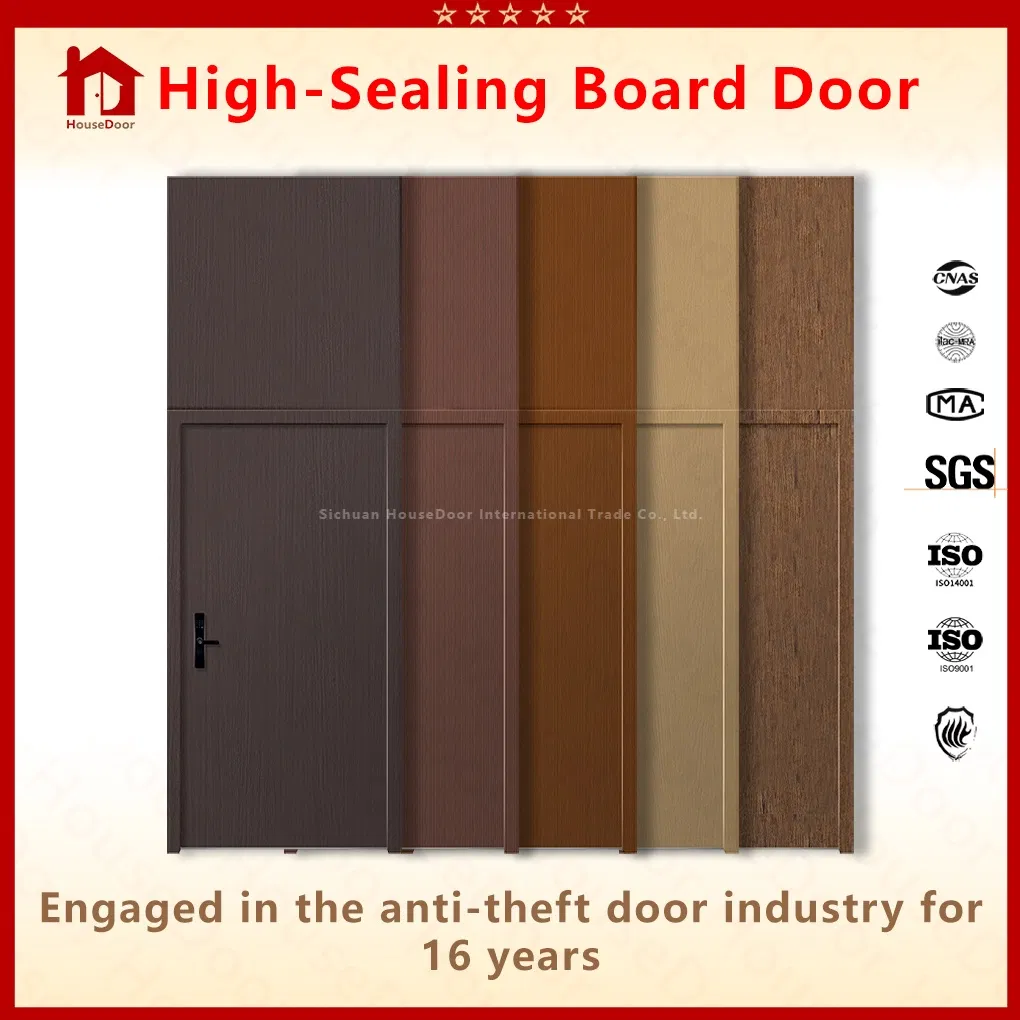 Modern Zinc Alloy Security Door with Transom Panel Above