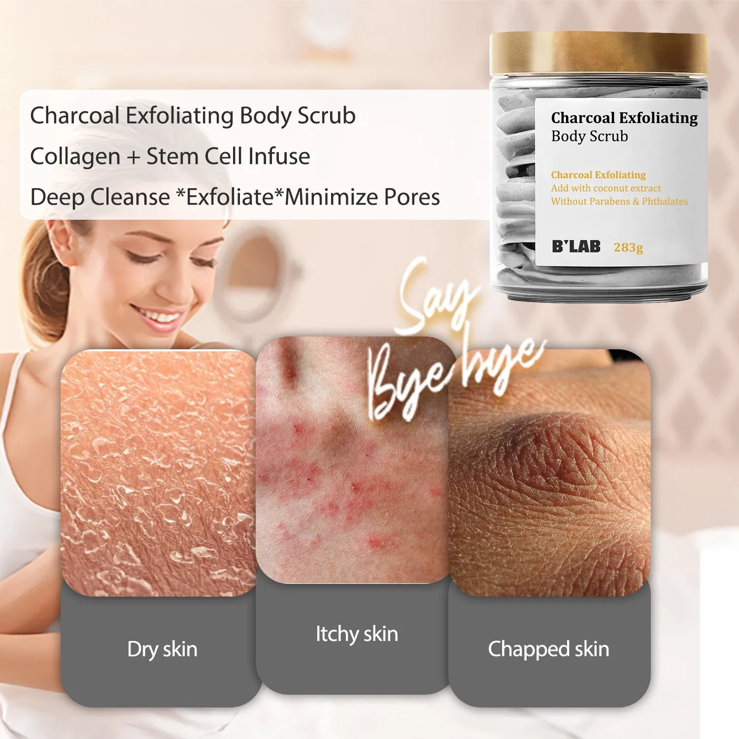 Body Scrub Whitening Natural Gold Body Scrub Vegan Private Label Body Care