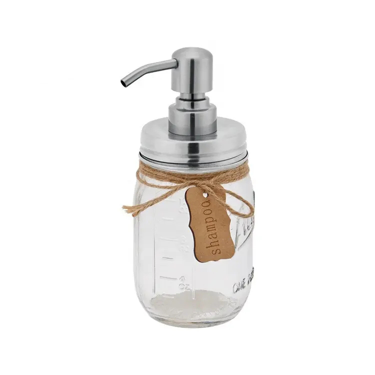 Liquid Soap Dispensers Bathroom Glass Lotion Bottle Design Foam Manual Glass Material Jar Liquid Soap Container