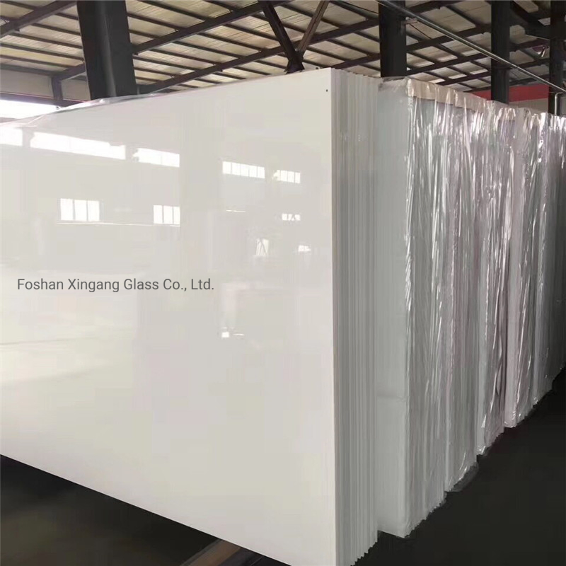 Lacquered Glass of Pure White Color Ral 9003 in Customer Size