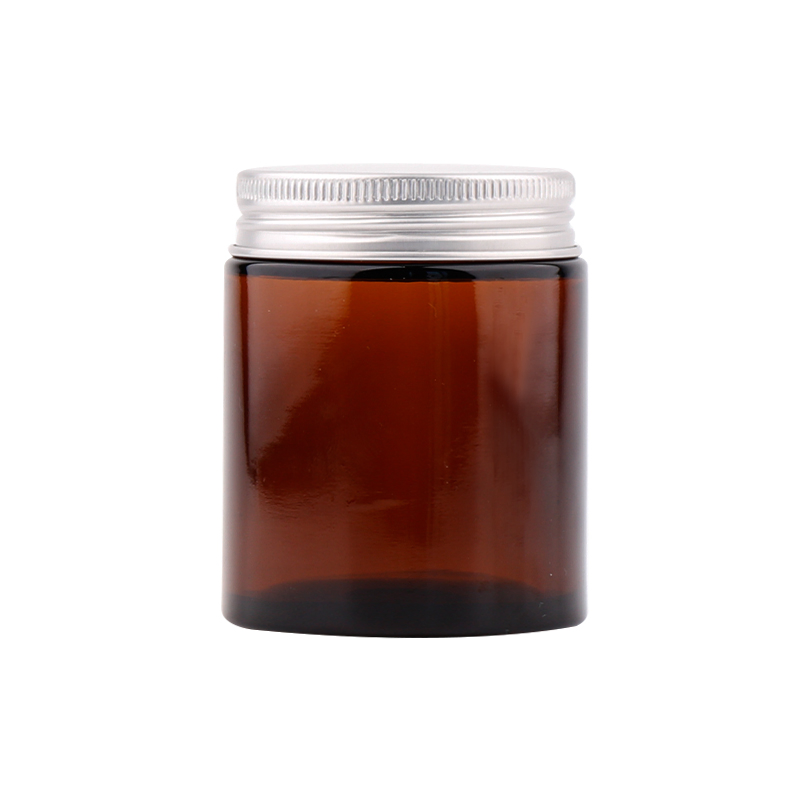 Wholesale 50g 100g Amber Glass Candle Jars Scented Candle Making Glass Jar Round Candle Containers with Lid