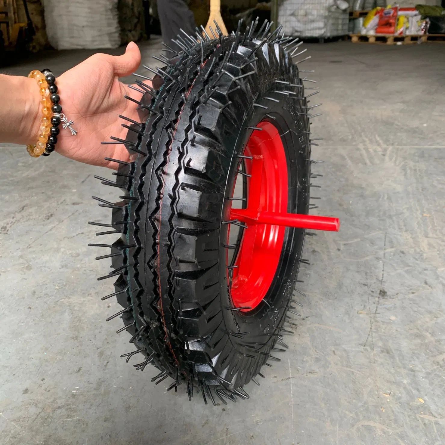 16 Inch 4.00-8 Pneumatic Rubber Heavy Duty Wheelbarrow PU Foam Flat Free Plastic Wheel