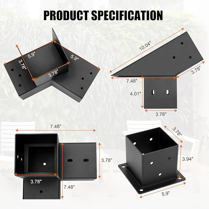 30° Slanted Pergola Whole-Set Kit for 4"X 4" Wood Pergola