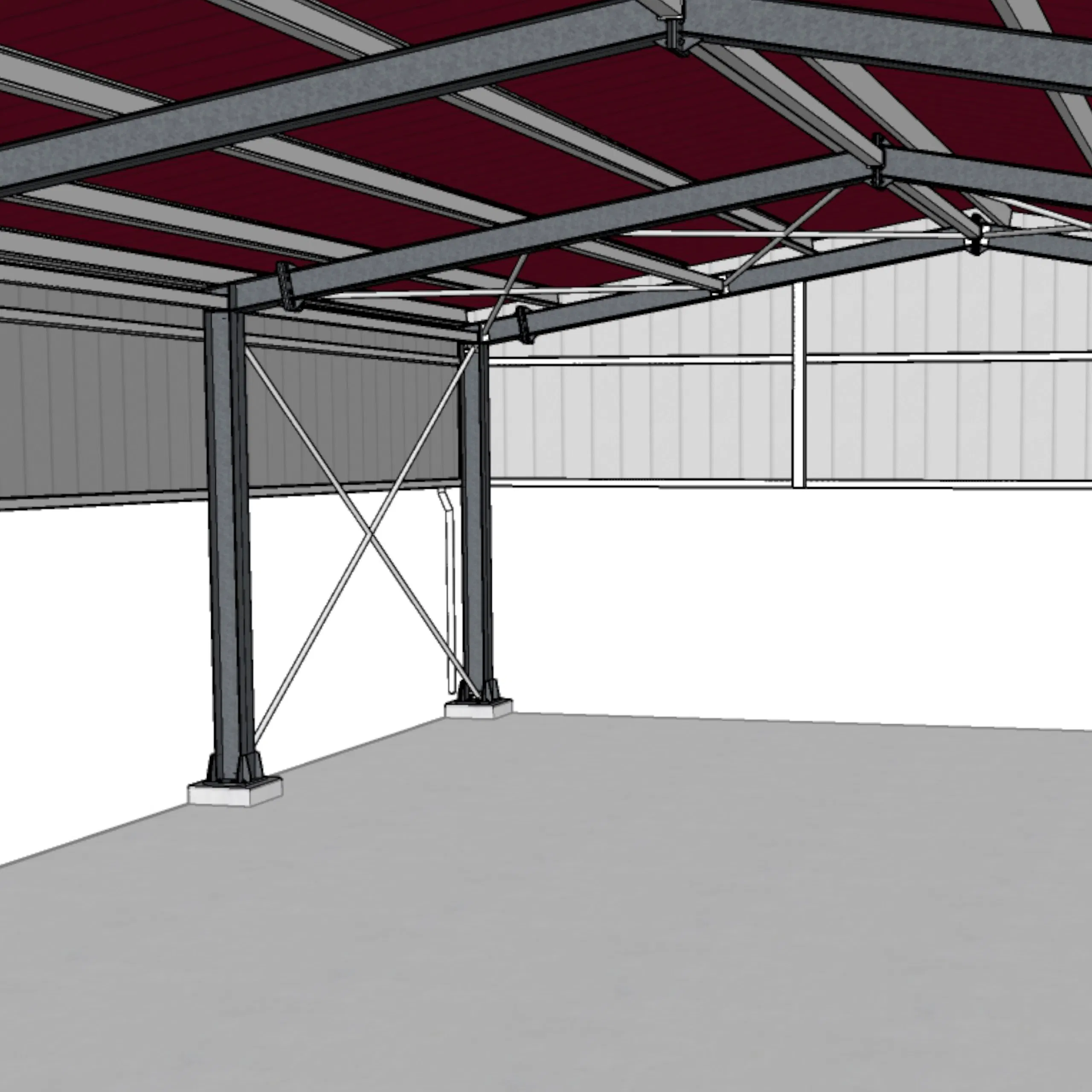 Pre-Engineered Metal Building Material Kits Prefabricated Middle Size Light Steel Structure Warehouse Shed