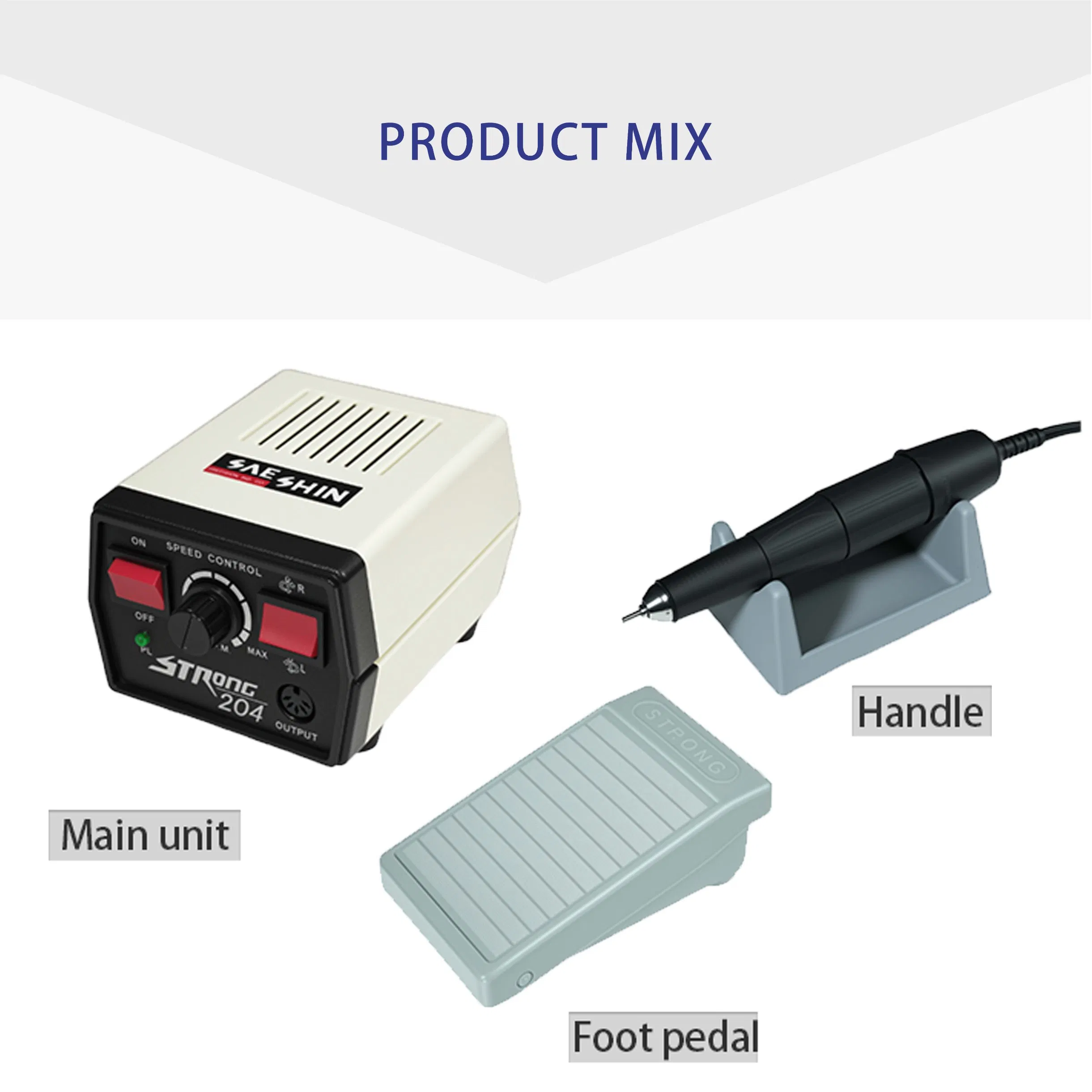 35000rpm Brush Micromotor Professional Electric Strong 204 Nail Drill Machine 102L Handpiece