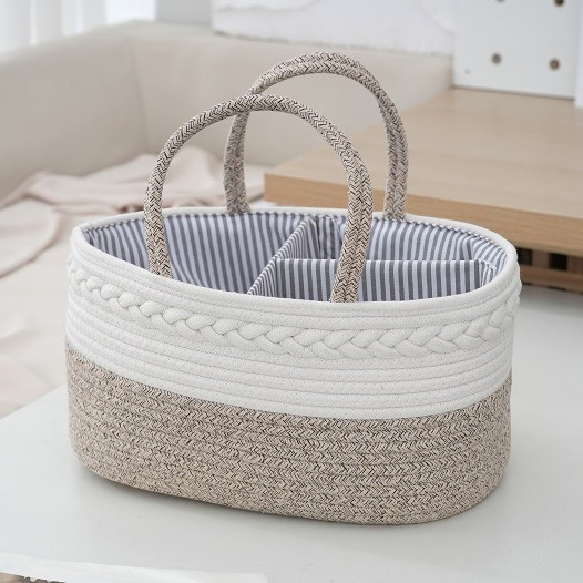 New Design Felt Storage Separation Travel Essentials Baby Products Cotton Rope Water Resistant Tote Bag Diaper Organizer