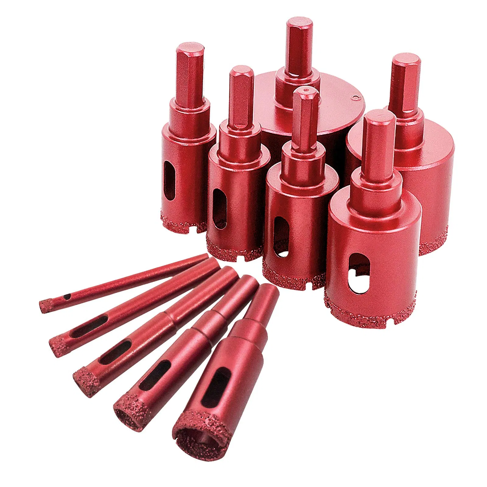 Diamond Drill Bit Brazed Core Hole Saws, Performance Hollow Hole Cutter for Glass/Tile/Granite/Marble/Porcelain