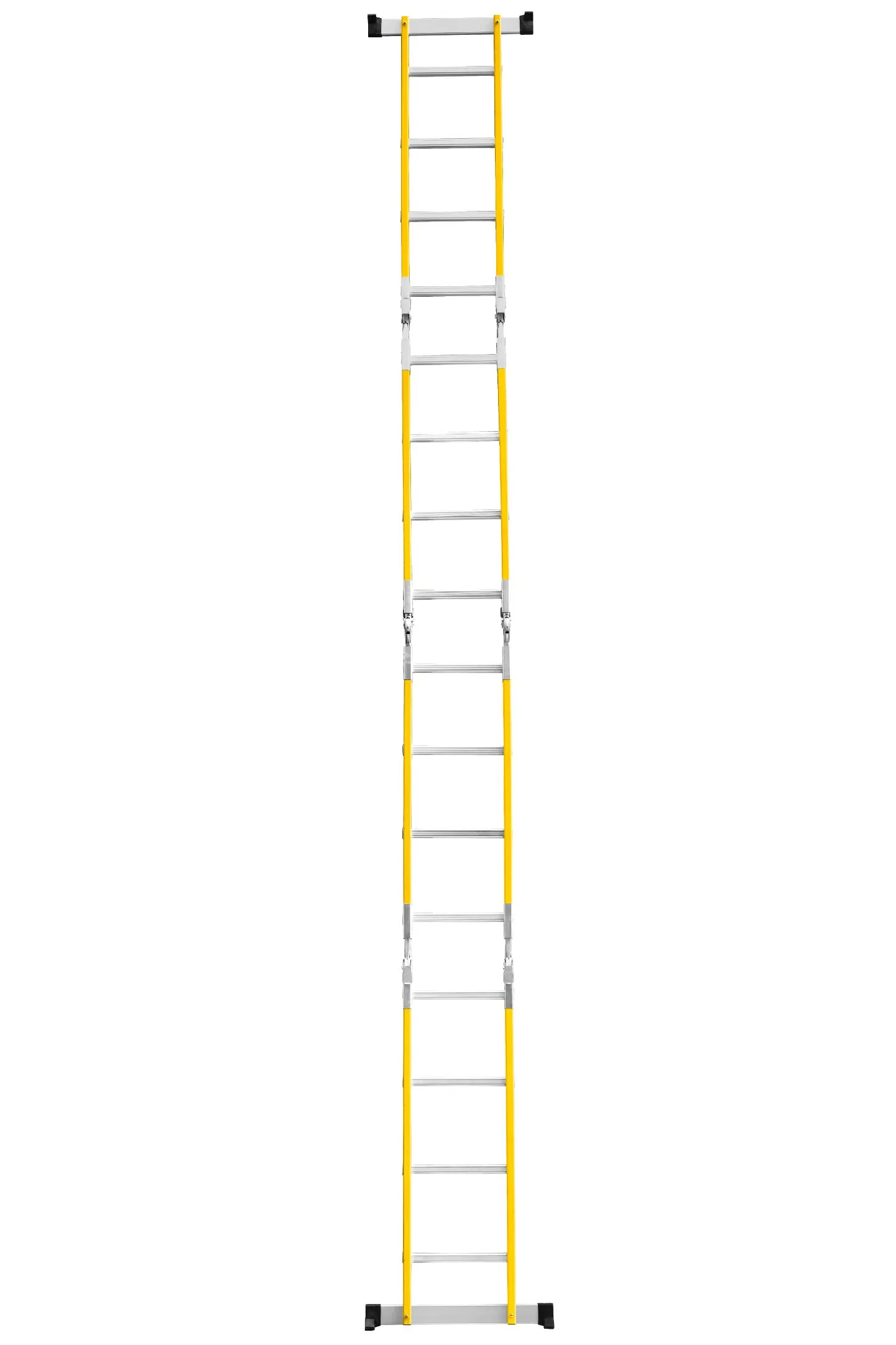ANSI Certified with Heavy-Duty Scaffold Platform & Oversized Hinges 300lbs Capacity Fiberglass Multi-Purpose Extension Ladder