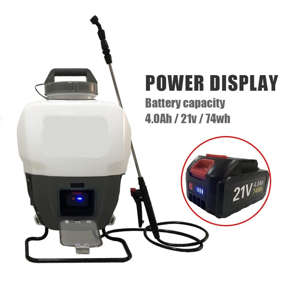 21V 4 Gallon Battery Powered Backpack Sprayer Portable Cordless Electric Lawn
