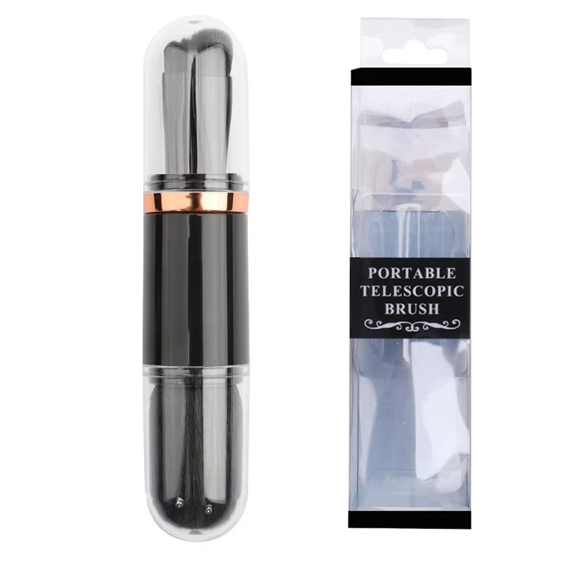 2025 High Quality Portable 5-in-1 Makeup Brush Mini Powder Brush Eyeshadow Brush Flat Style Travel Beauty Tools Custom Logo