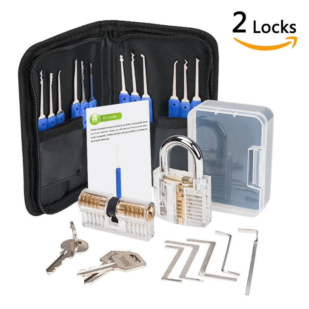 17PCS Stainless Steel Locksmith Lock Picking Tools Set Lock Repair Set