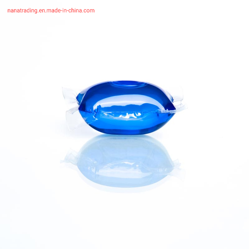 Sky Blue Color Capsule Shape Concentrated Liquid Laundry Pods Detergent for Home Cleaning