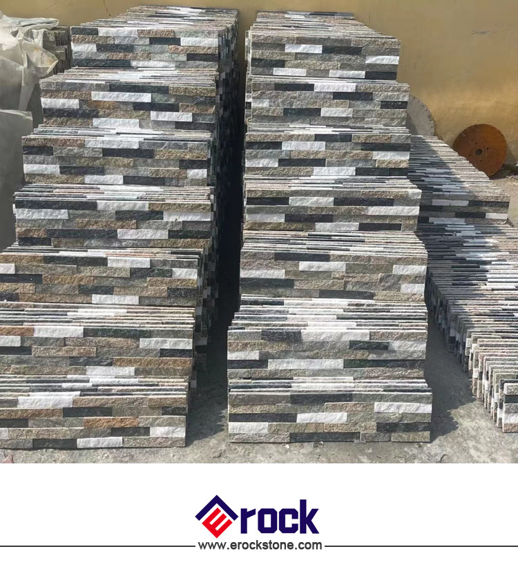 Stacked Stone Panels Ivory White Quartzite Stone Veneers for Wall Tiles