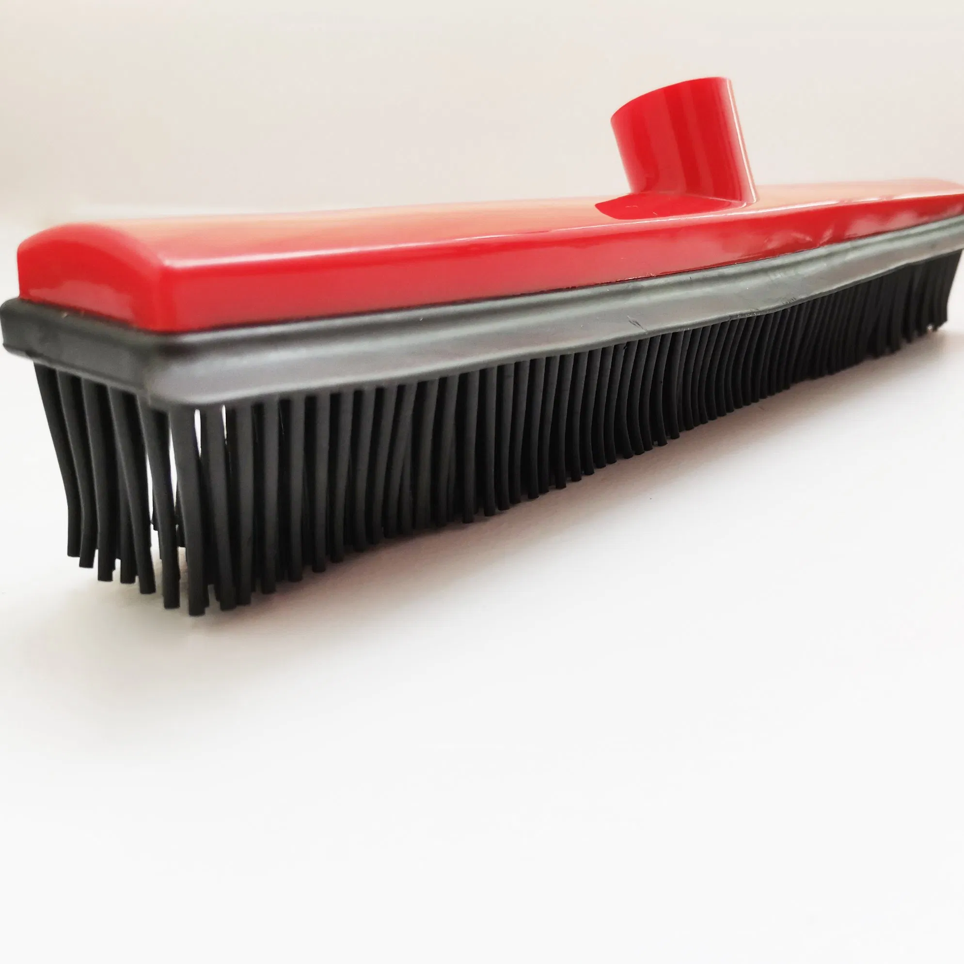 OEM Rubber Floor Broom Carpet Rake Rubber Broom with Soft Squeegee Adjustable Long Handle Pet Hair Removal