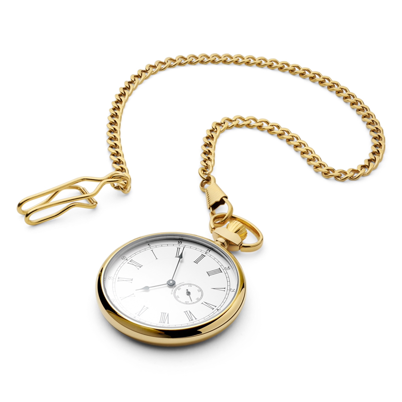 Custom Mens Womens Stainless Steel One Piece Pocket Watch with Chain (45.5mm)