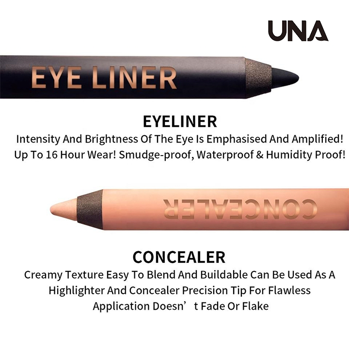 High Quality Cosmetic Eye Makeup Vegan Double Sided Eye Liner Pencil No Logo Private Label Cream Concealer Black Eyeliner