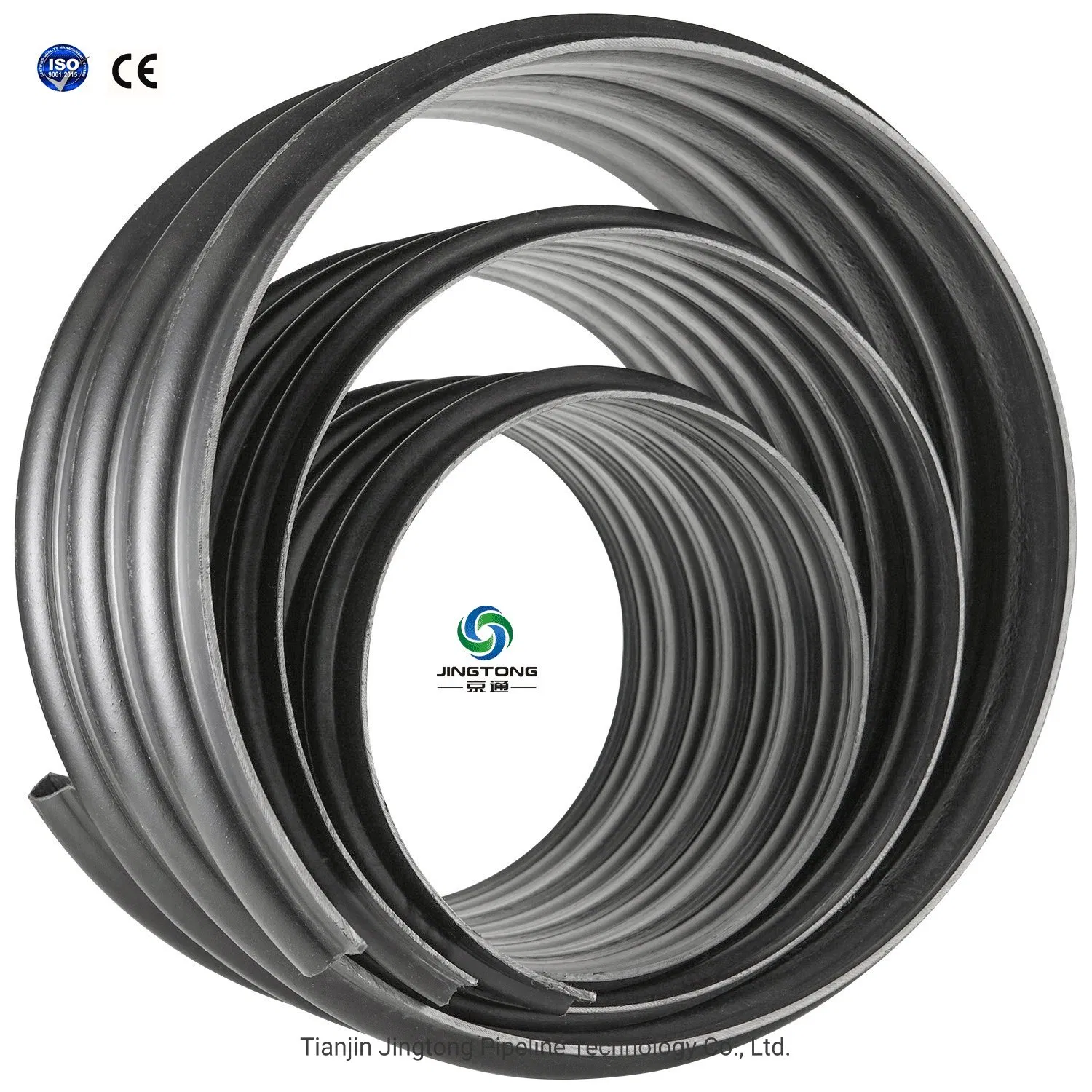 Спиральная труба ПЭ с армированием стальным поясом для дренажа