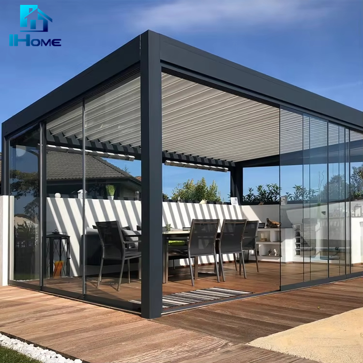Sunshade Waterproof System Aluminium Sun Shade Louvers Roof Pergola Aluminum Garden House
