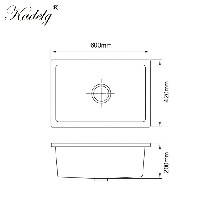 Factory Directly Supply Anti-Scratch Commercial Sink Composite Resin Quartz Granite Sink Single Bowl Artificial Stone Kitchen Sink Black Handmade Fregadero Sink