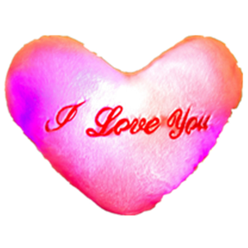 Luminous Colorful LED Love Heart Glowing Plush Pillow Stuffed Toys