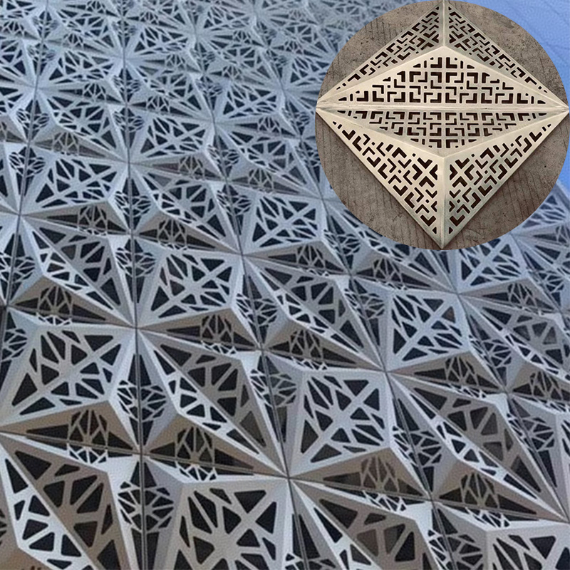 Modern Skyscraper Building Decorative Perforated Metal Facade Cladding