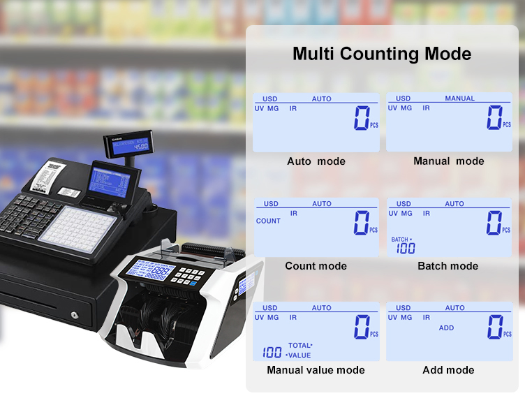 Banknote Counter Financial Equipment Bill Counters Money Counter Banknote Value Counter Money Counting Machine Detector Billetes Falsos Contador De Billetes