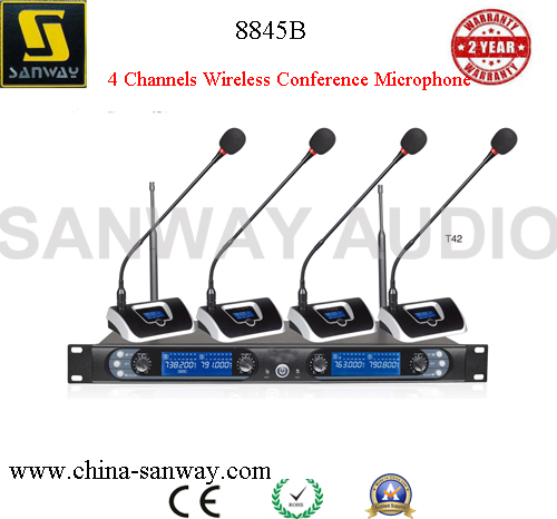8845b 4 Channel Professional Wireless Microphone System