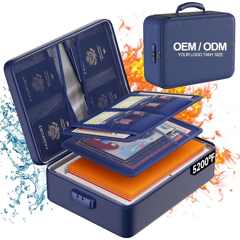 5200° F Fireproof Waterproof Document Organizer with Lock and File Layers