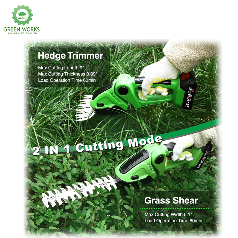 Mini Lithium Battery Garden Grass Electric Hedge Trimmer for Greenbelt Shrub Weed Pruning