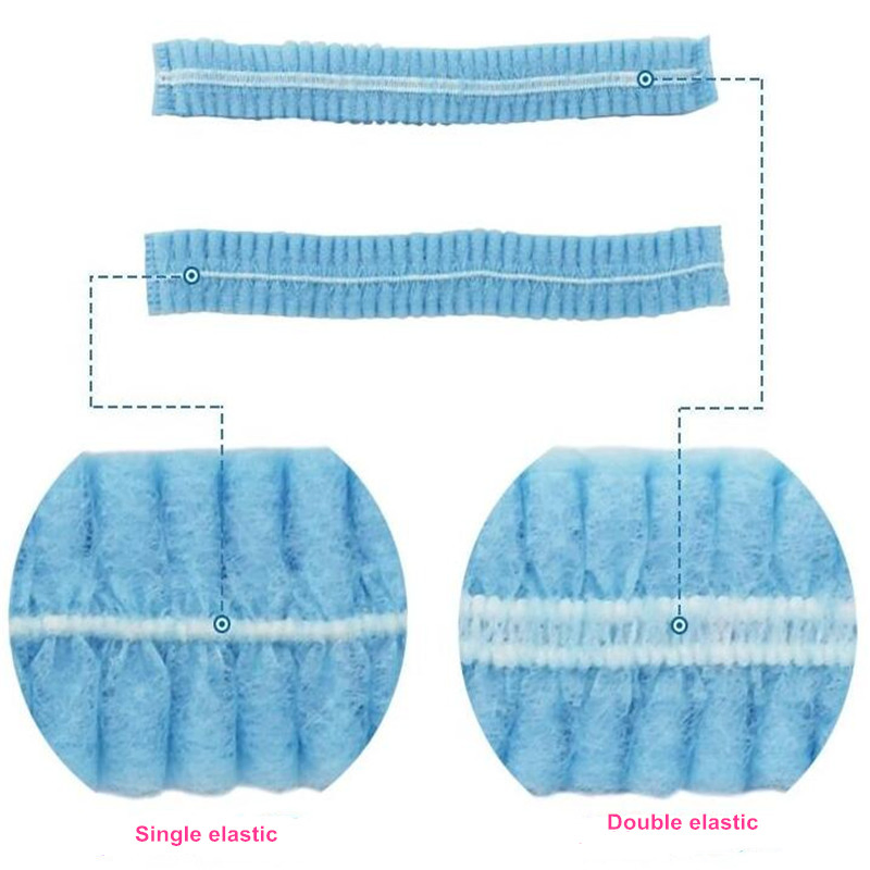21 Inch Disposable Hair Net Non-Woven Anti Dust Stripe Cap