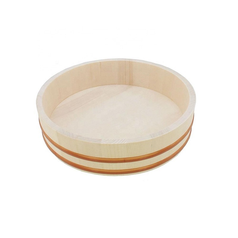 Eco-Friendly Customized Wooden Sushi Oke, Hangiri Tub