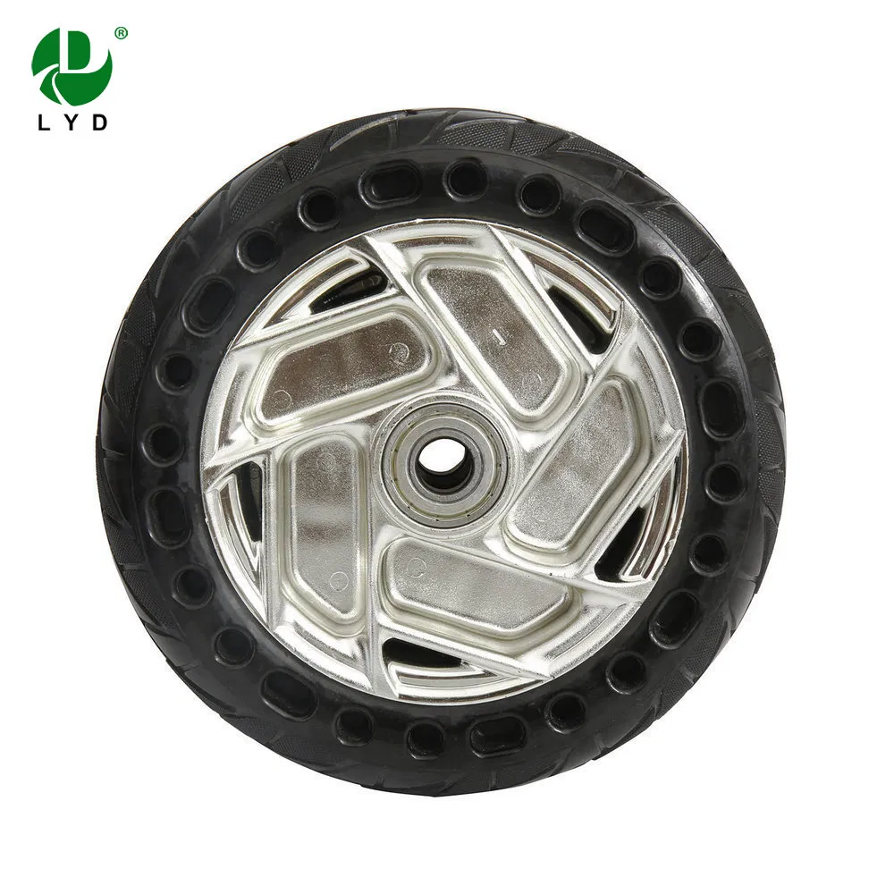 Puncture and Stab Resistant 8 Inch Heavy-Duty Solid Rubber Heavy-Duty Trolley Wheel