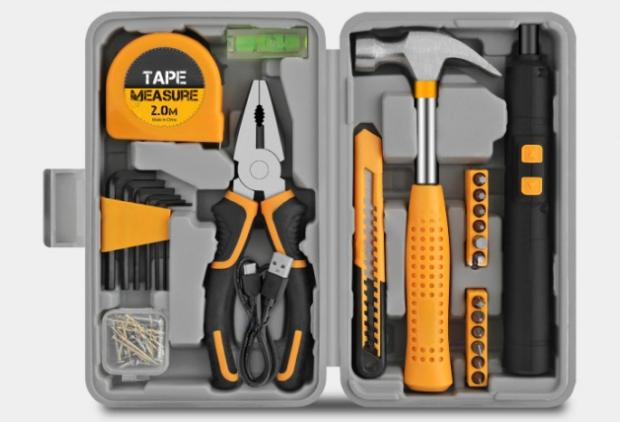 59PCS 3.6V Household Multi-Tool Set 3.6V Lithium Electric Screwdriver