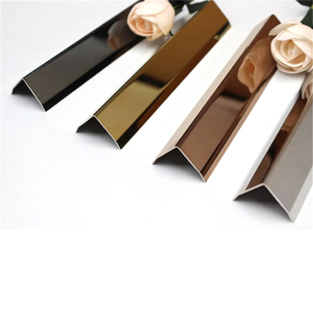 Bathroom Wall Polished Stainless Steel Outside Corner Tile Trim Profiles
