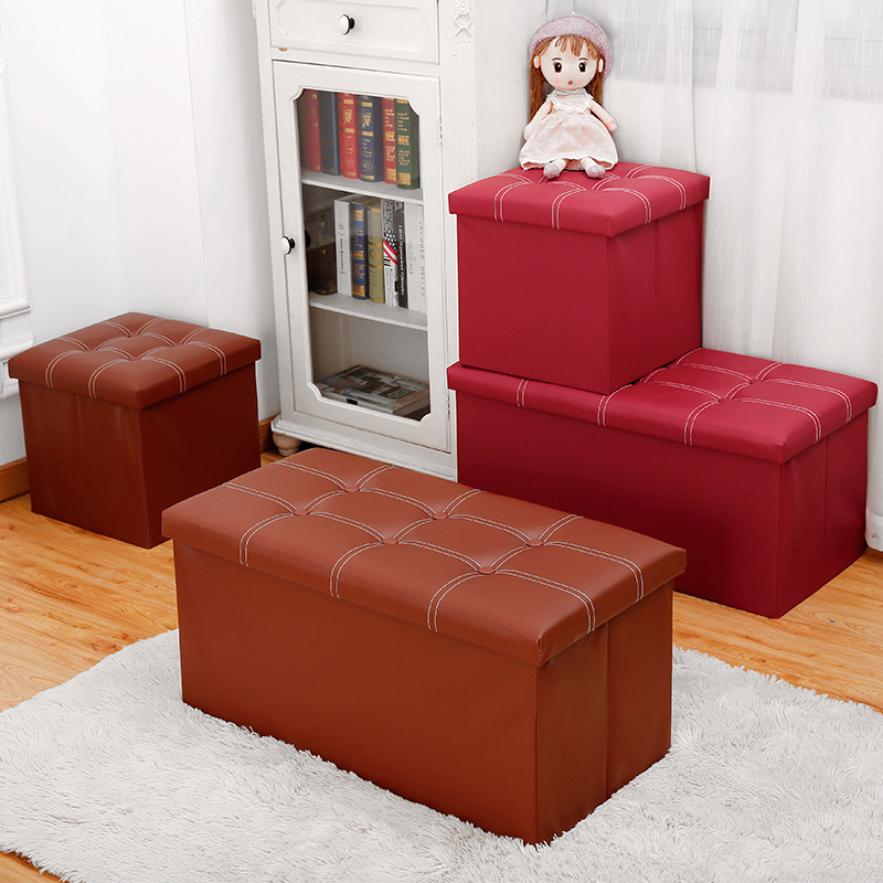 Hot Home Leather Folding Sofa Multi-Colour Multifunctional Storage Leather Stool